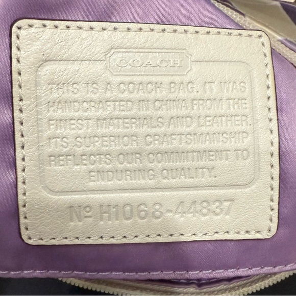 COACH 44837 Julia Outline OP Art Lilac Sateen Pouch Small Purse Shoulder Handbag - Picture 14 of 16